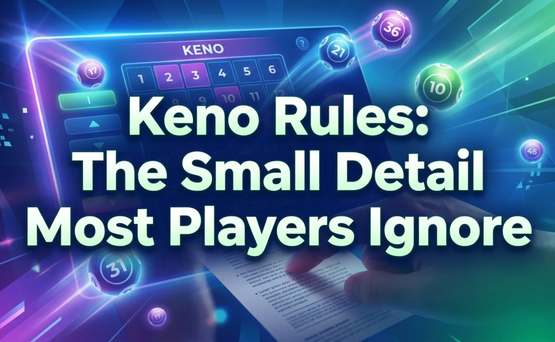 keno game rules