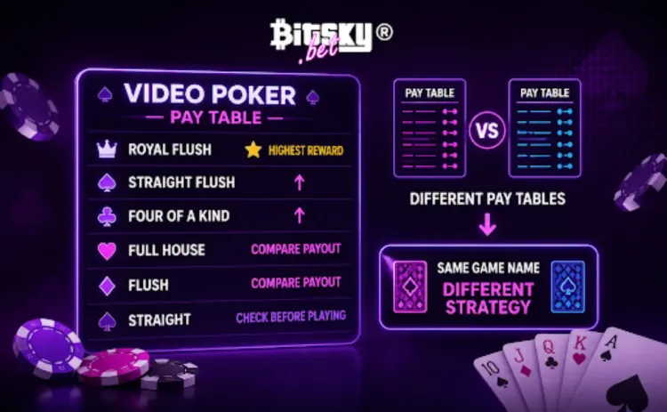video poker pay table